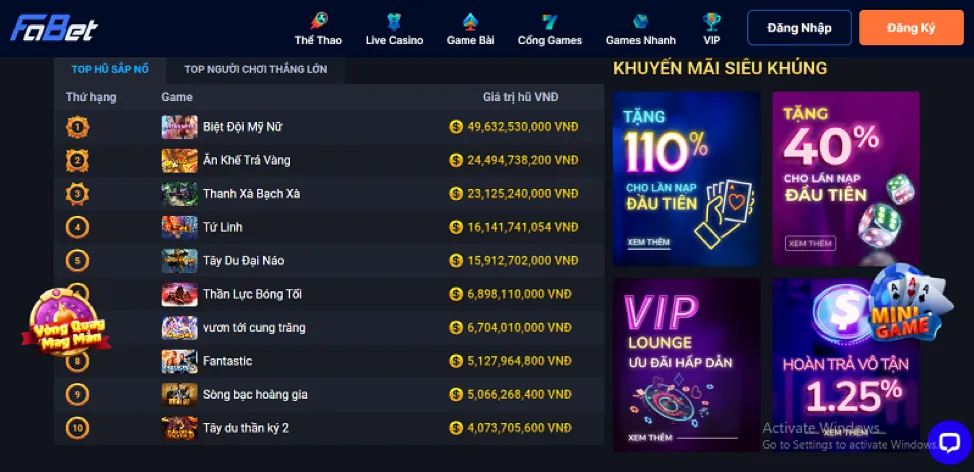 Hoàn trả casino hàng tuần